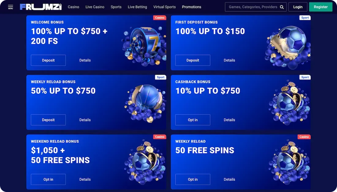 frumzi casino bonus all