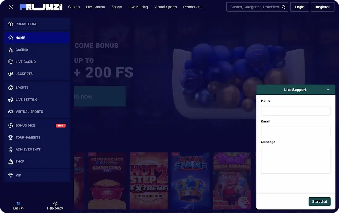 frumzi casino faq